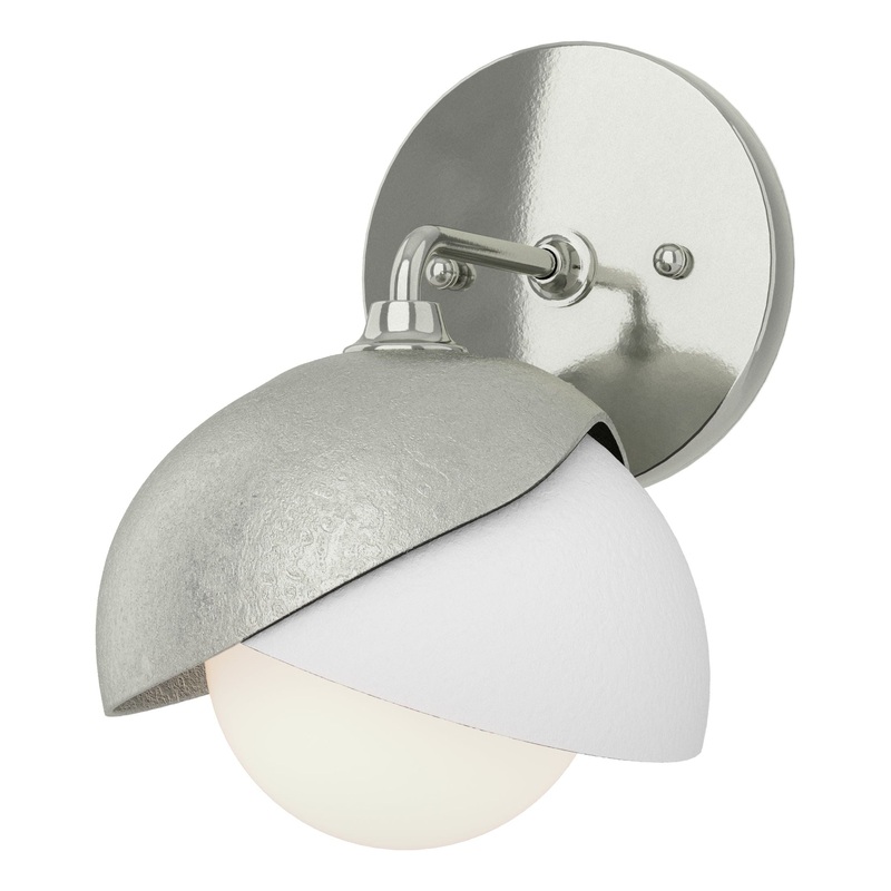 Brooklyn 1-Light Double Shade Bath Sconce Sterling White
