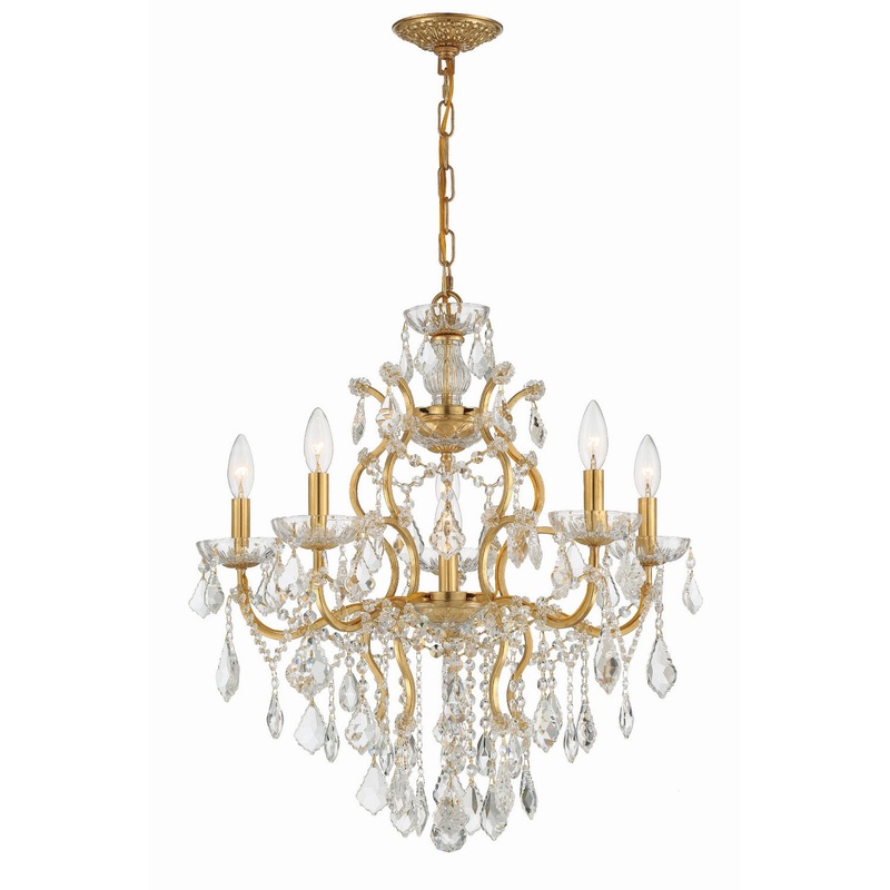 Crystorama 4455-GA-CL-S Filmore Six Light Chandelier Antique Gold