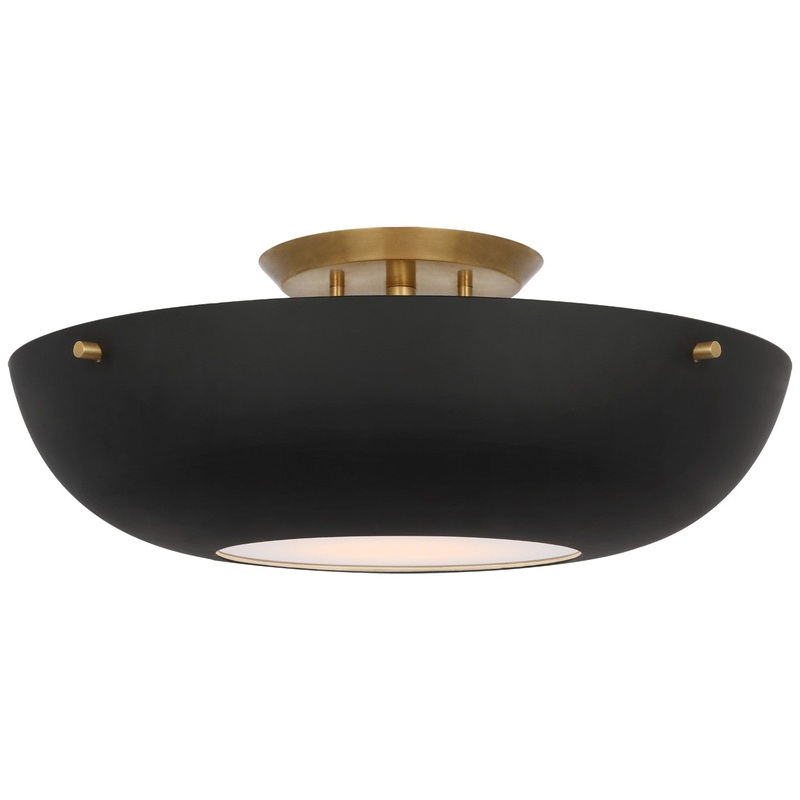 LED Flush Mount from the Valencia Collection in Hand-Rubbed Antique Brass Finish by Visual Comfort Signature