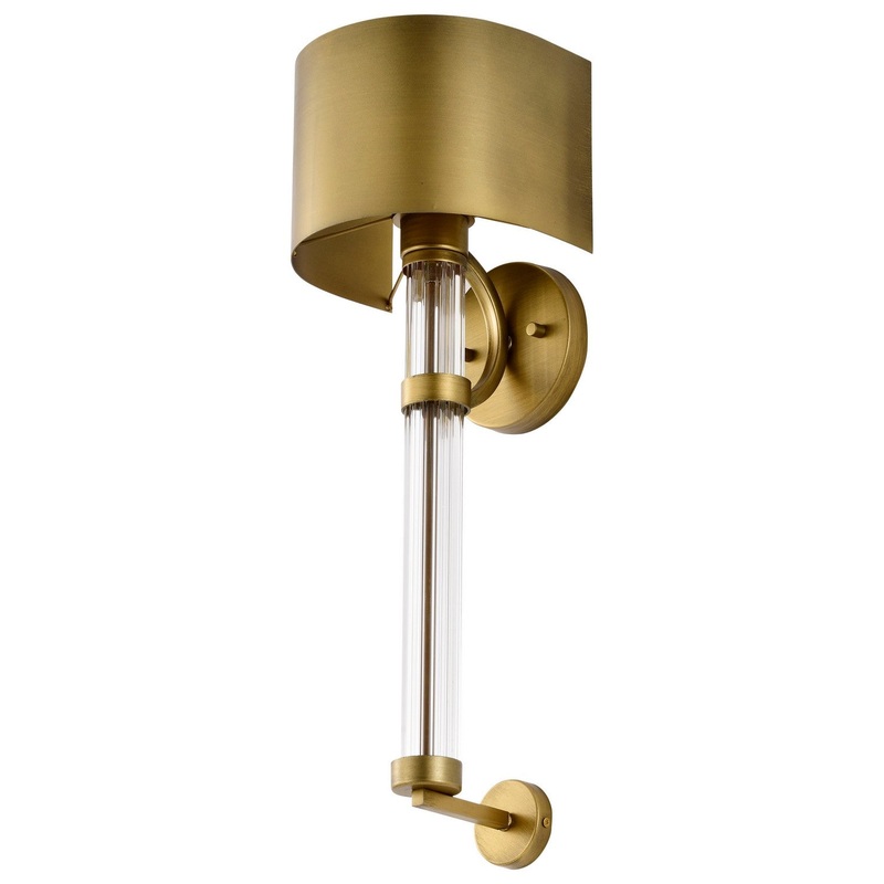 One Light Wall Sconce from the Teagon Collection in Natural Brass Finish by Nuvo Lighting