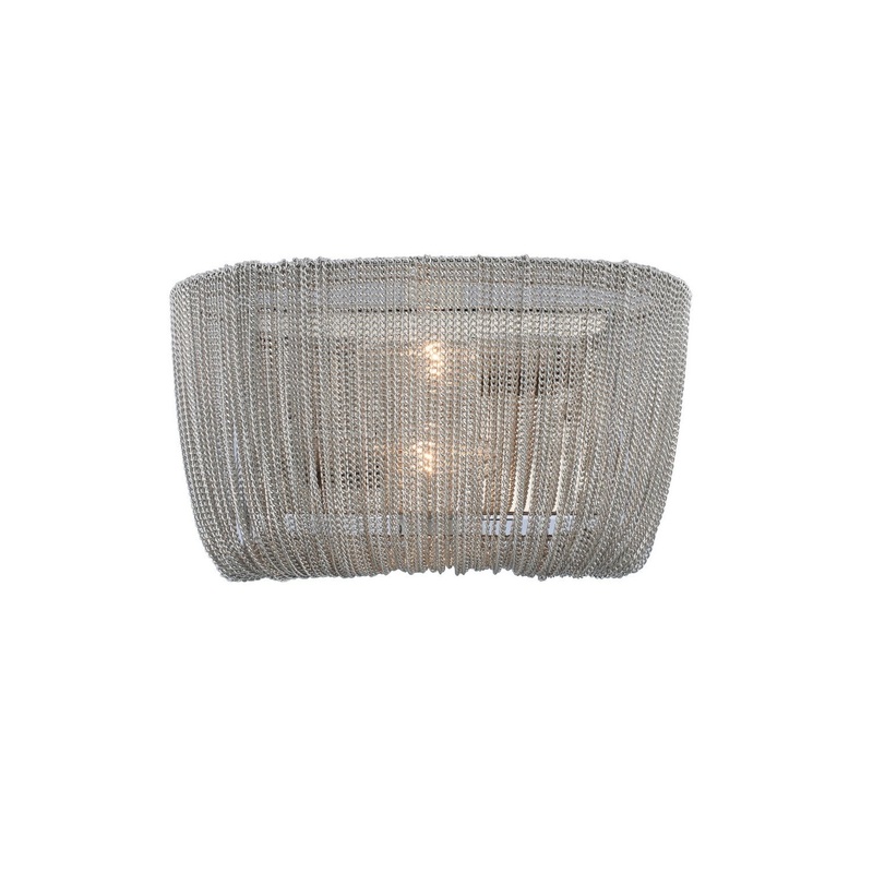 Two Light Wall Sconce from the Genevieve Collection in Polished Nickel Finish by Kalco