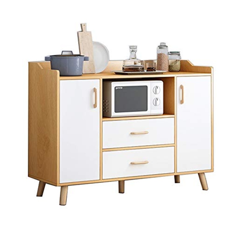 XMSIA Armadio della Credenza della Cucina Credenza a Buffet Cabina Armadio da Cucina Console con Console con cassetti Armadio di Stoccaggio in Legno (Color : Wood, Size : 120x34x97cm)