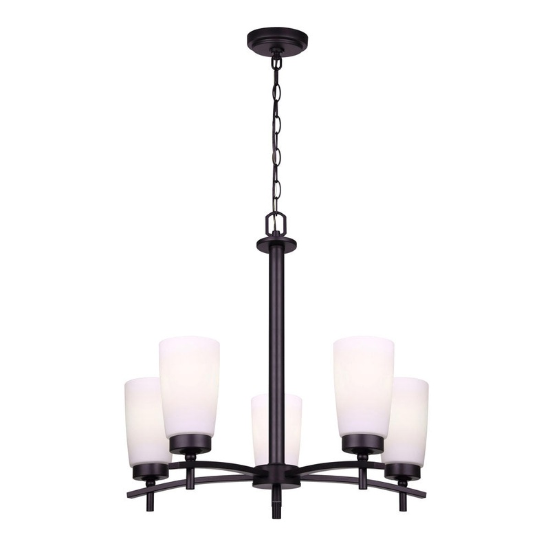 Canarm ICH326A05BK Portia Five Light Chandelier Matte Black