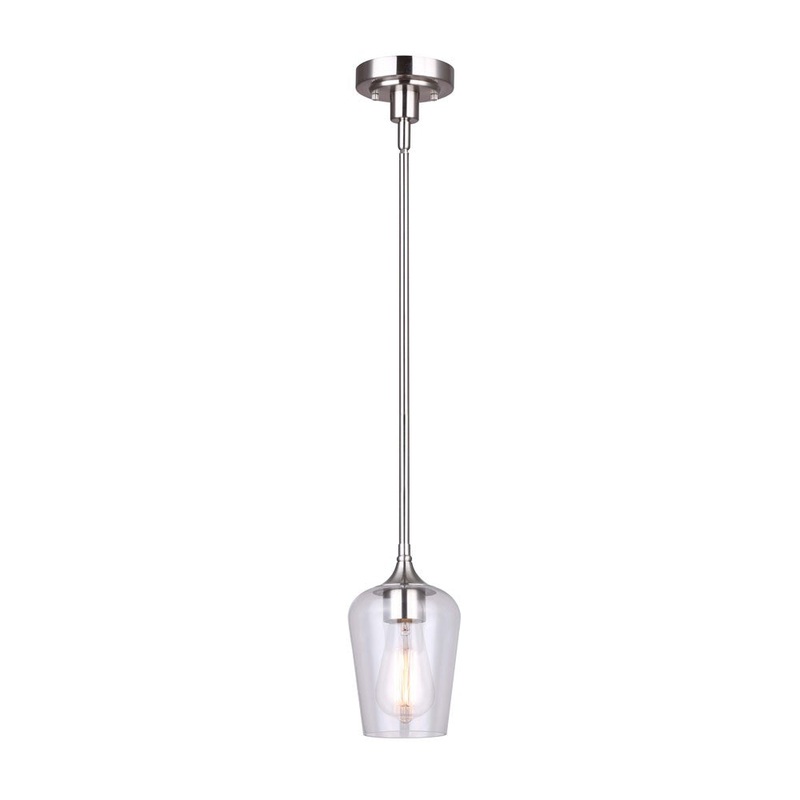 Canarm IPL1102A01BN Conall One Light Pendant Brushed Nickel