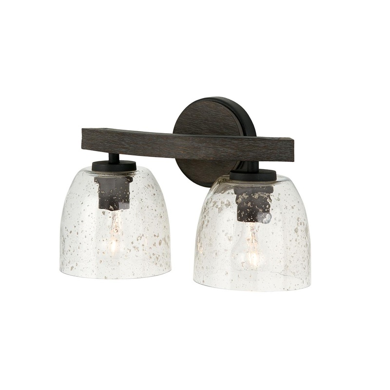 Capital Lighting 147621CK-536 Clive 2 Light Vanity Carbon Grey and Black Iron