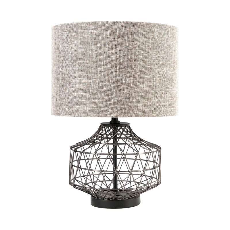 Clark Table Lamp Bronze Metal | Beige Shade