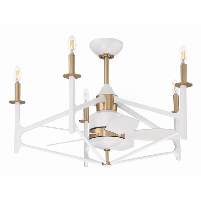 Craftmade RSV32WSB5 The Reserve 32 24″Ceiling Fan White/Satin Brass