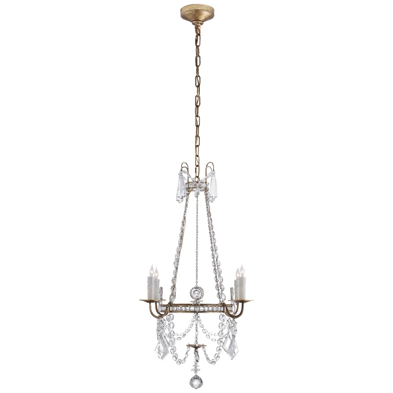 Four Light Chandelier from the Sharon Collection in Gilded Iron Finish by Visual Comfort Signature
