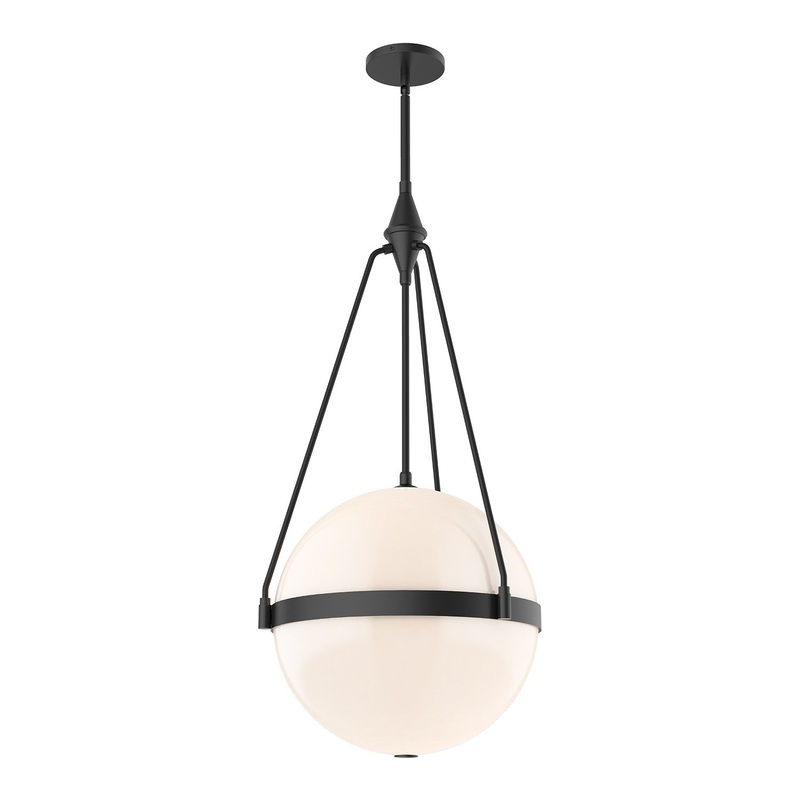 Four Light Pendant from the Harmony Collection in Matte Black Finish by Alora