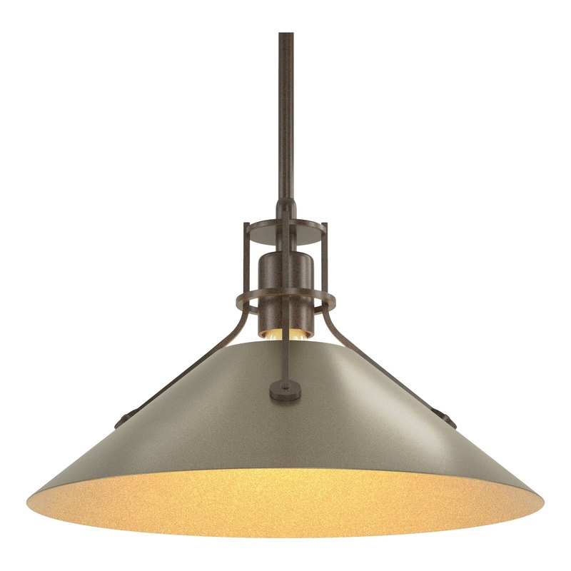 Henry Medium Steel Shade Pendant Bronze Soft Gold