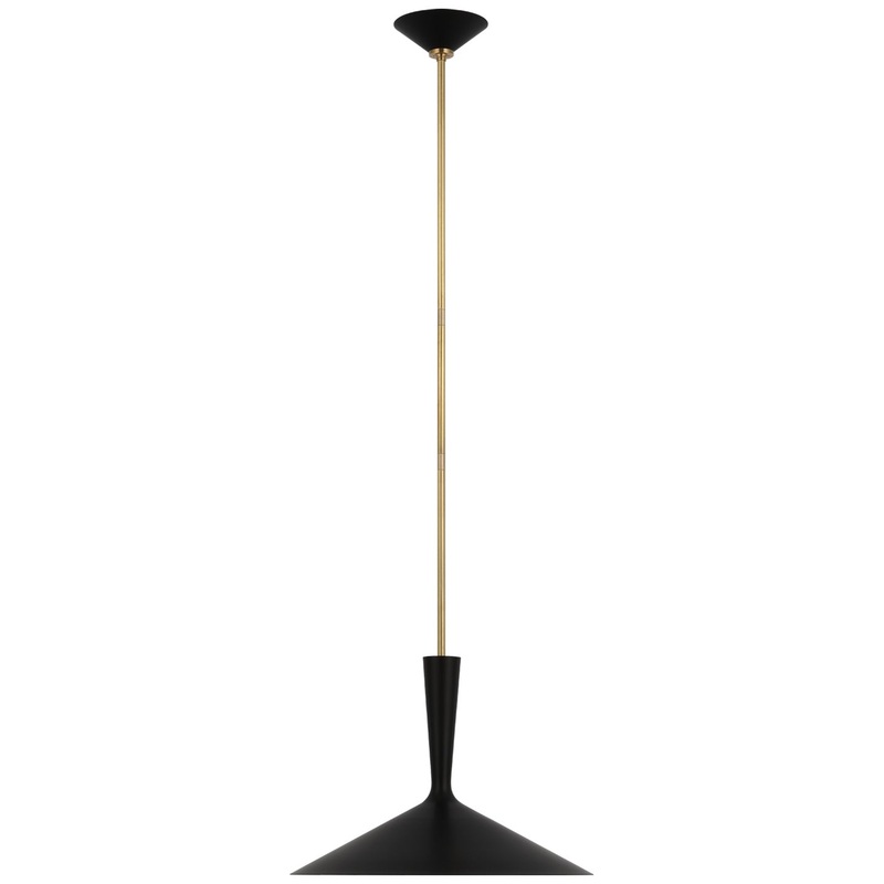 LED Pendant from the Rosetta Collection in Matte Black And Hand-Rubbed Antique Brass Finish by Visual Comfort Signature