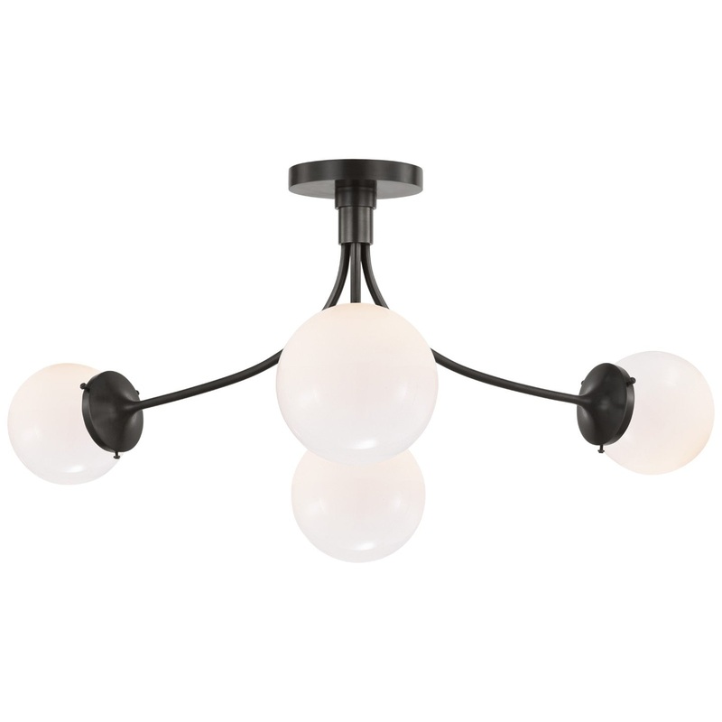 LED Semi-Flush Mount from the Prescott Collection in Bronze Finish by Visual Comfort Signature