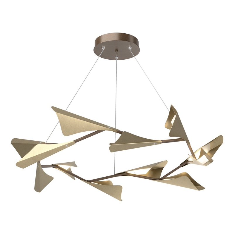 Plume 12-Light LED Pendant Bronze Soft Gold