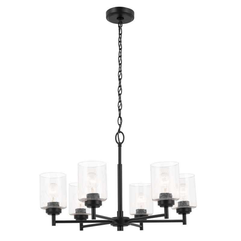 Six Light Chandelier from the Winslow Collection in Black Finish by Kichler