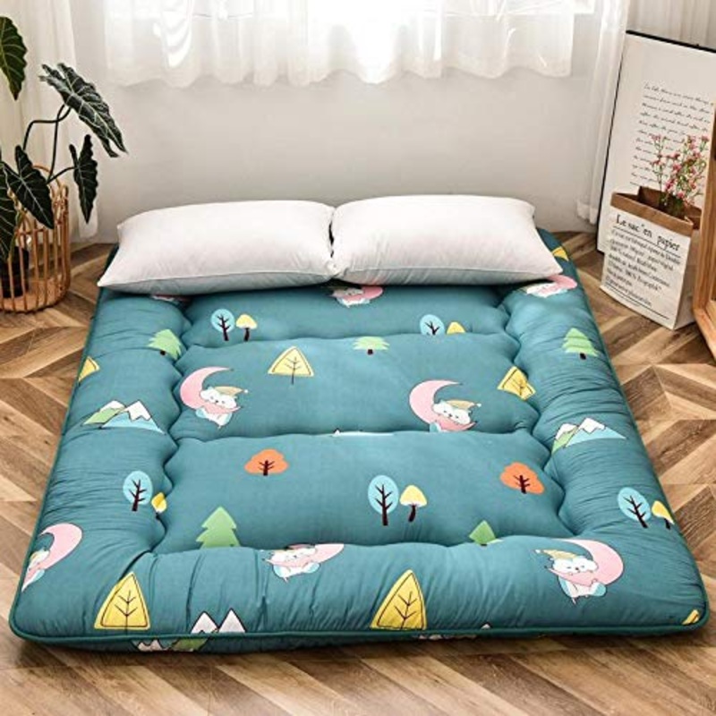 Tiam Materasso Futon per Camere da Letto,Materasso Pieghevole in Morbido Tatami,materassino Portatile Giapponese Addensato,Green-120cmx200cm