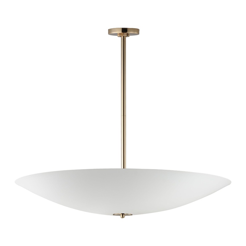 Vesta 36″ LED Pendant/Semi-Flush French Gold and Matte White