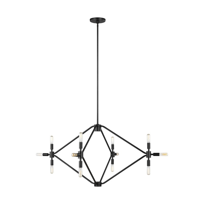 12 Light Chandelier from the Wyn Collection in Midnight Black Finish by Visual Comfort Studio