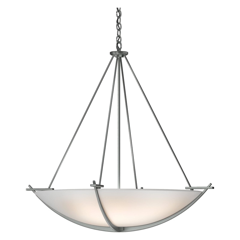 Compass Large Scale Pendant Vintage Platinum Opal Glass (GG)