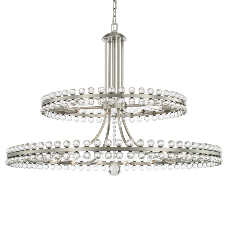 Crystorama CLO-8890-BN Clover 24 Light Chandelier Brushed Nickel