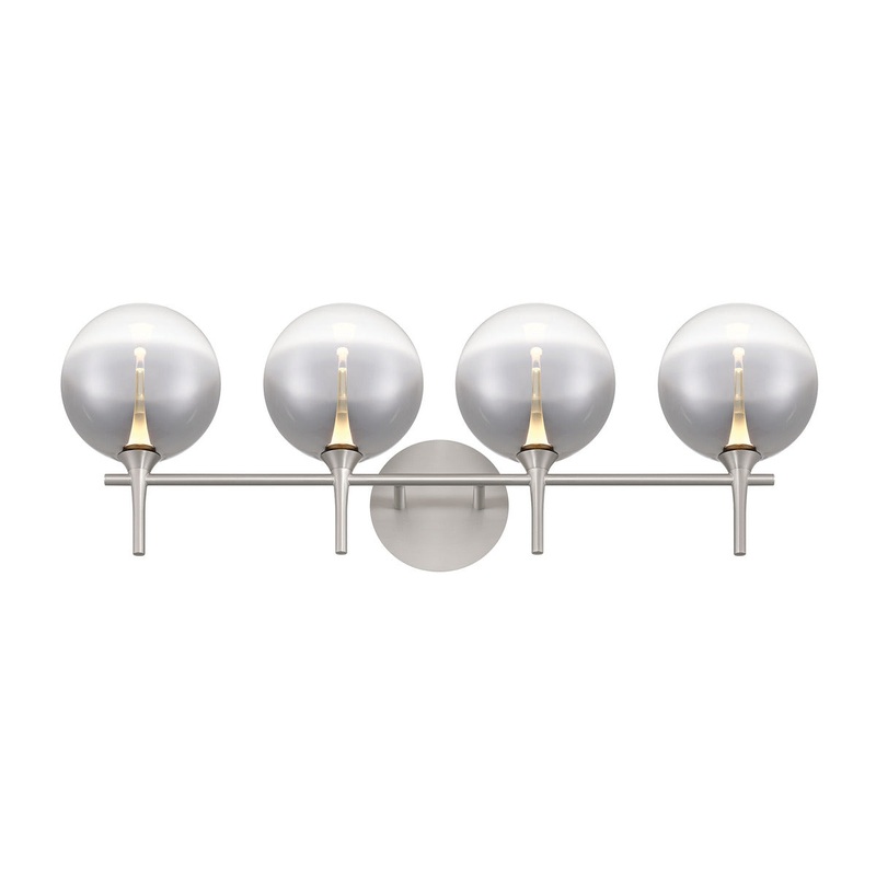 Iissa 4-Light Vanity Light Nickel Smoked Glass
