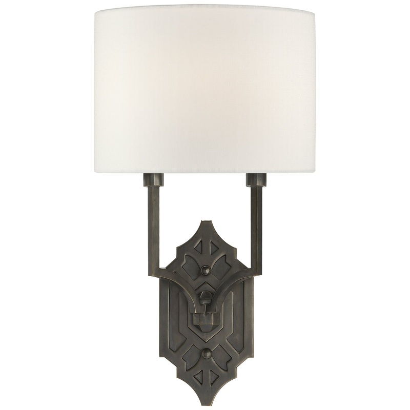 Two Light Wall Sconce from the Silhouette Collection in Bronze Finish by Visual Comfort Signature