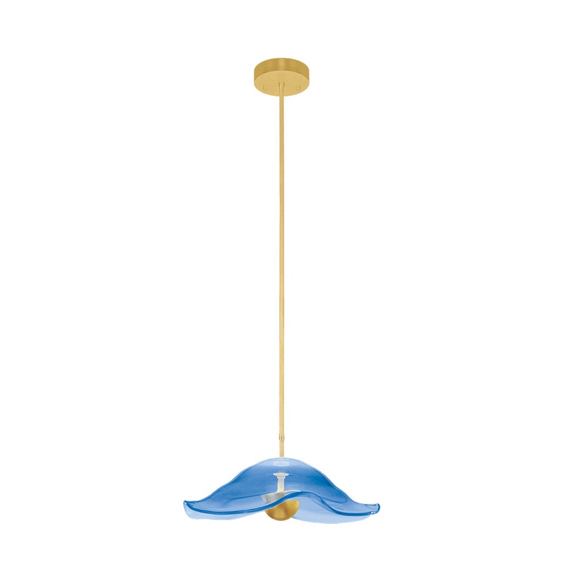 Embark 20″W Round Pendant Gold Leaf/Blue