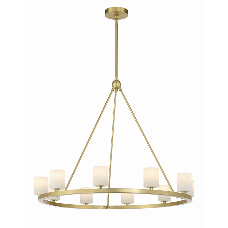 LED Chandelier from the Aragon Collection in Soft Brass Finish by Crystorama