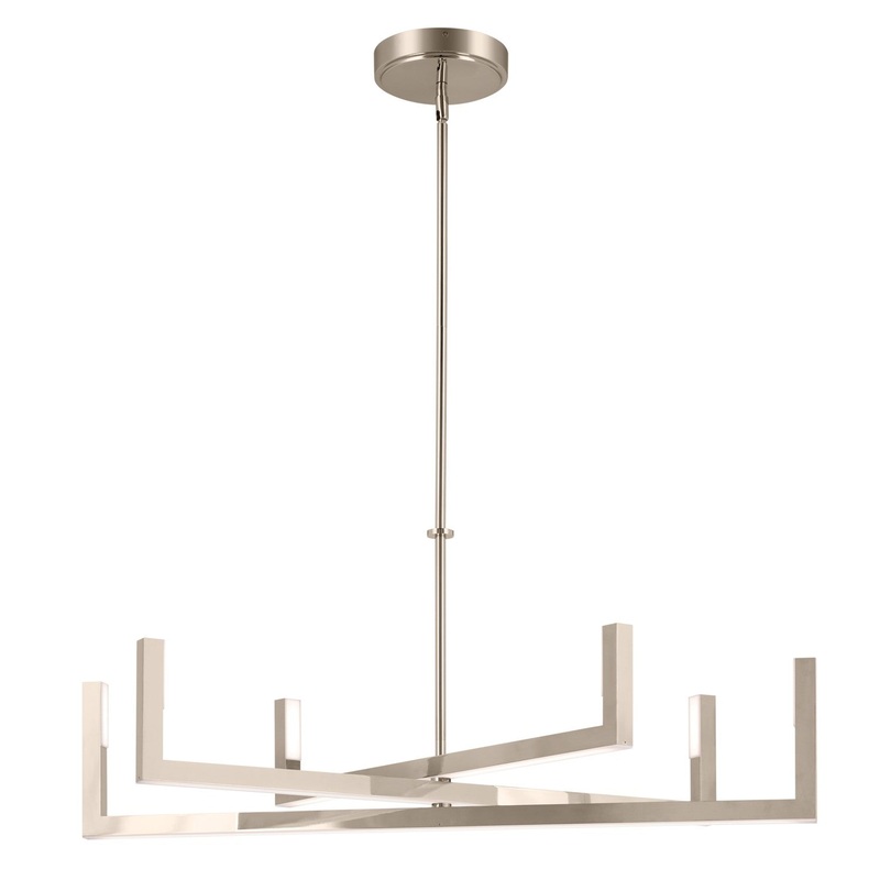 LED Chandelier from the Priam Collection in Polished Nickel Finish by Kichler