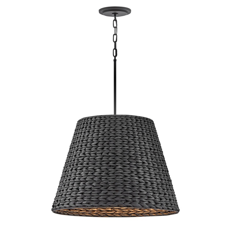LED Chandelier from the Seabrook Collection in Black Finish by Hinkley