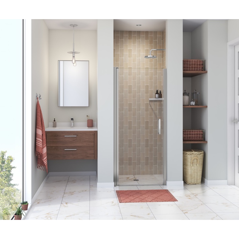 MAAX 138265-900-084-100 Manhattan 33-35 x 68 in. 6 mm Pivot Shower Door for Alcove Installation with Clear glass & Round Handle in Chrome