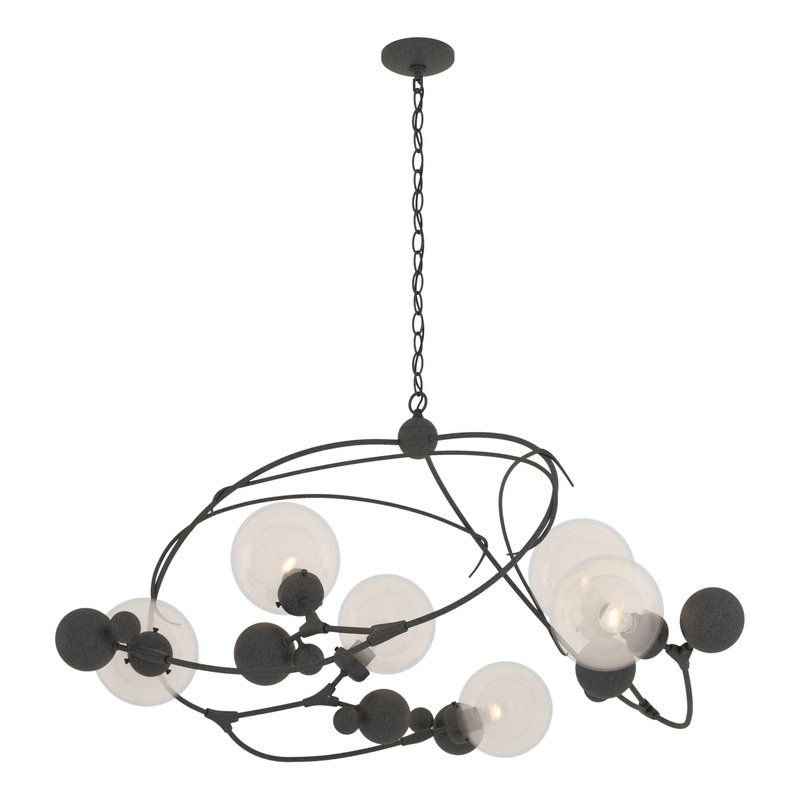 Sprig Circular Pendant Natural Iron Opaline Glass (WF)
