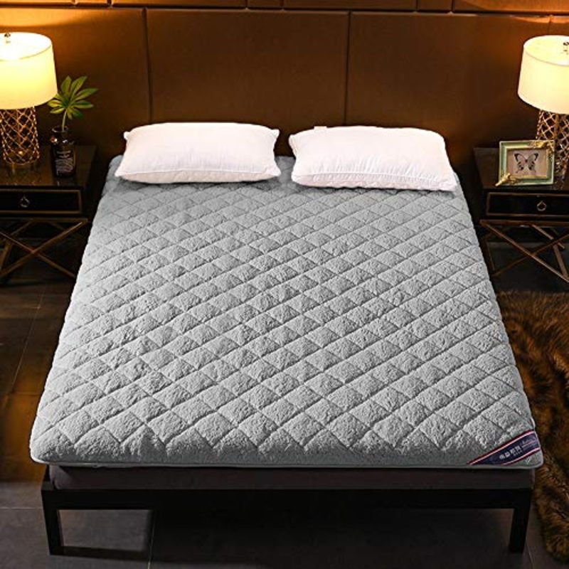 ZAGO Pieghevole Roll Up Materasso Cuscino Pieghevole Mats Futon Mobili Pavimento Pieno Futon Materassi per Piano allievo Che Dorme (Color : Gray, Size : 120x190cm)