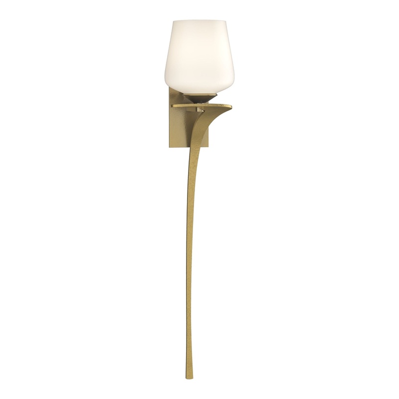 Antasia Single Glass 1-Light Sconce Modern Brass Right