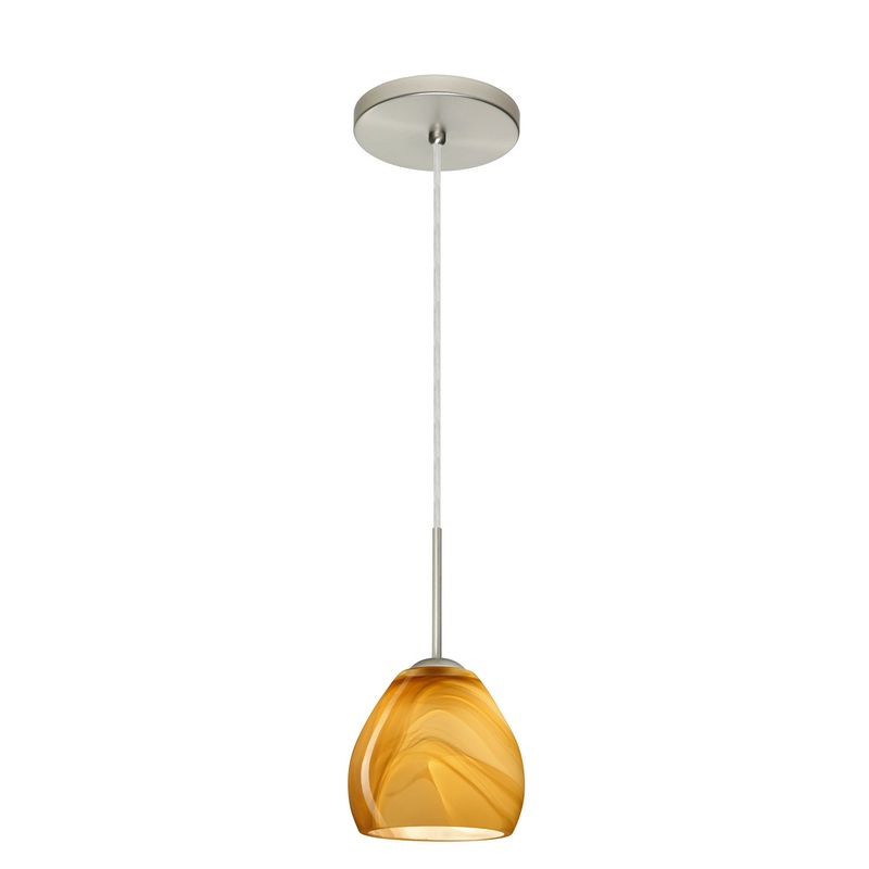 Besa 1BT-4122HN-HAL-SN Bolla One Light Pendant Satin Nickel