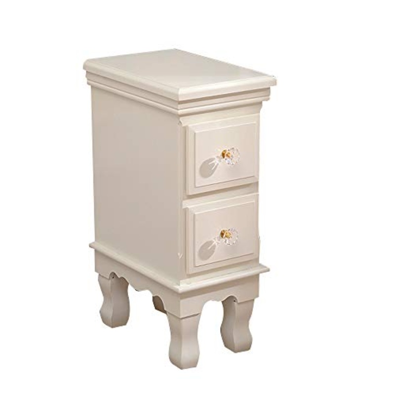 Comodino HAIZHEN Mobili da Camera da Letto Stretto in Legno massello Nordico Mobili 2 cassetti/Tovaglietta/Larghezza-20CM