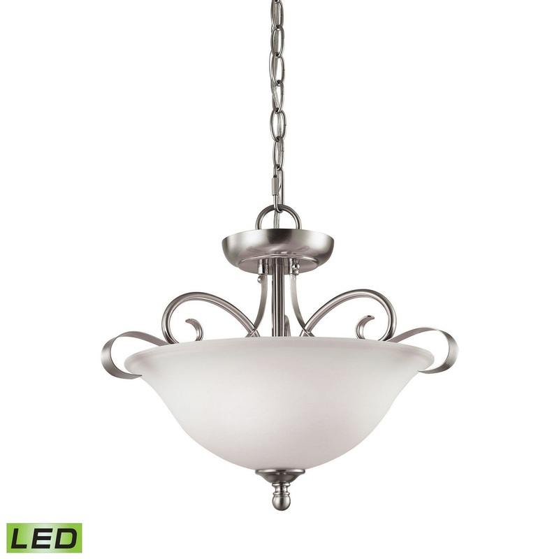ELK Home 1002CS/20-LED Brighton LED Semi Flush Mount Brushed Nickel