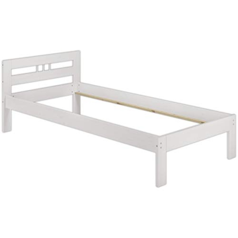 Erst-Holz Solido Bianco Telaio Letto Classico in Pino massello 90×190 Senza doghe 60.64-09-190WoR