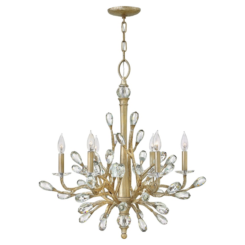 Eve Medium Single Tier Chandelier Champagne Gold