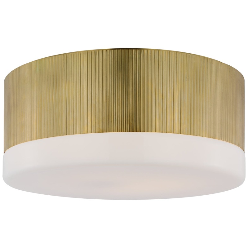 LED Flush Mount from the Ace Collection in Hand-Rubbed Antique Brass Finish by Visual Comfort Signature