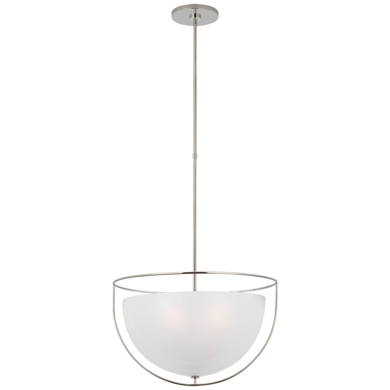 LED Pendant from the Odeon Collection in Polished Nickel Finish by Visual Comfort Signature