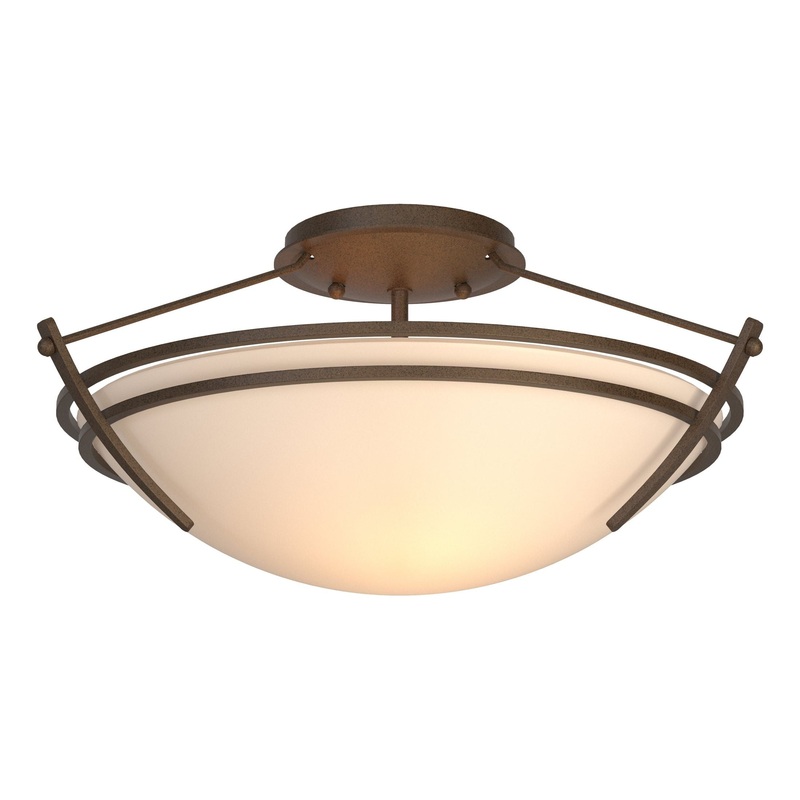 Presidio Tryne Small Semi-Flush Bronze Opal Glass (GG)