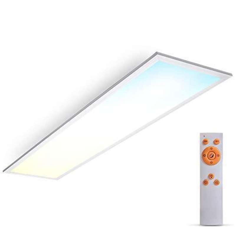 B.K.Licht Pannello LED 24W Dimmerabile, Luce calda, neutra, fredda CCT, Telecomando incluso, Plafoniera ultrapiatta con Timer, Luce notturna, Funzione di memoria, Lampada da soffitto 2200Lm, lunga 1m