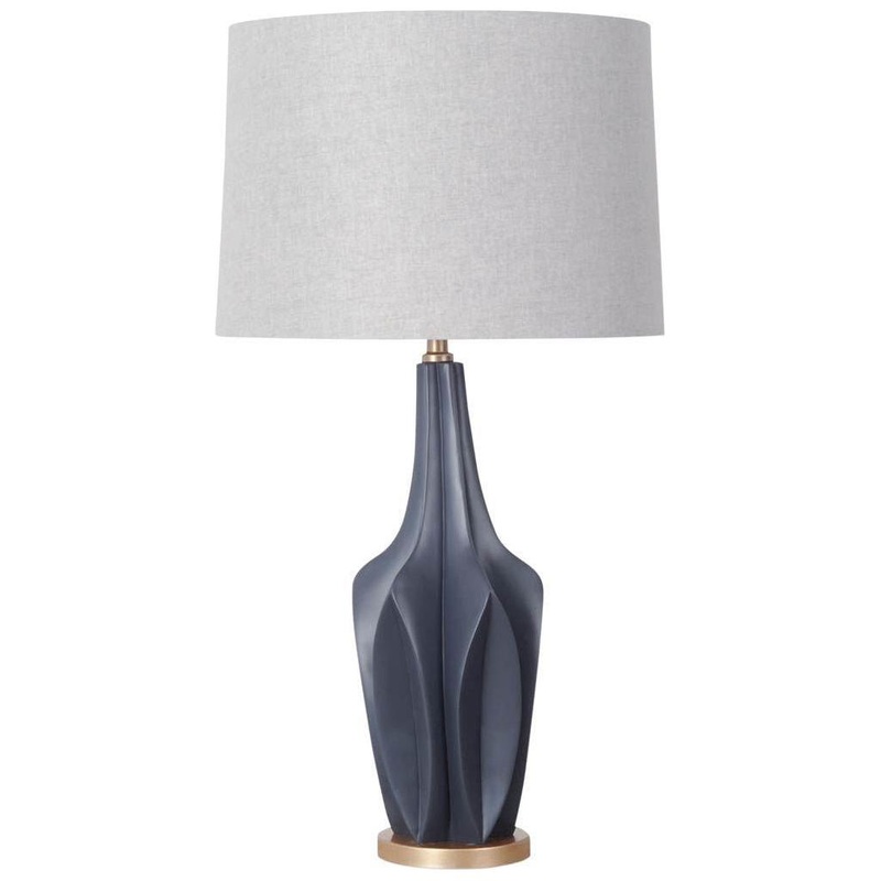Bravar Table Lamp Gray/Blue Resin | Gray Shade
