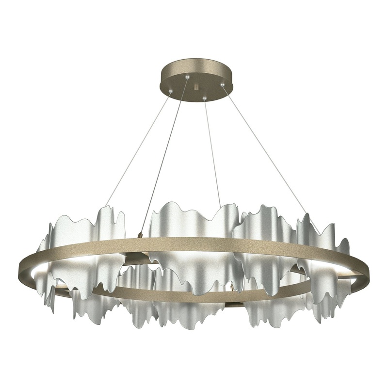 Hildene Circular LED Pendant Soft Gold Vintage Platinum