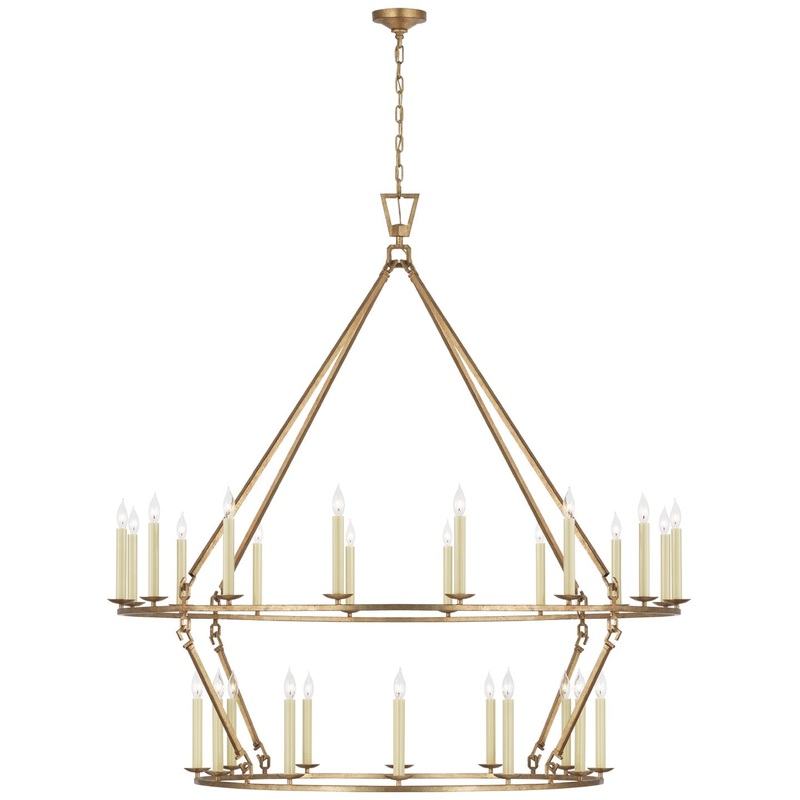 LED Chandelier from the Darlana Ring Collection in Gilded Iron Finish by Visual Comfort Signature