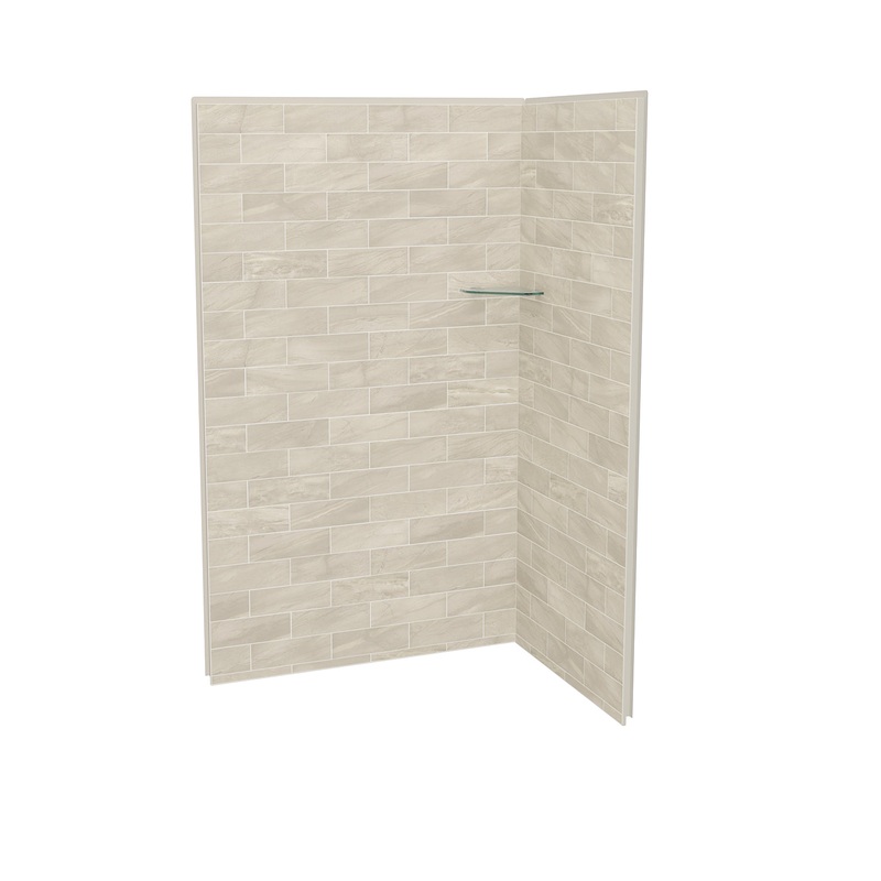 MAAX 107462-312-507 Utile 4836 Composite Direct-to-Stud Two-Piece Corner Shower Wall Kit in Organik Loam