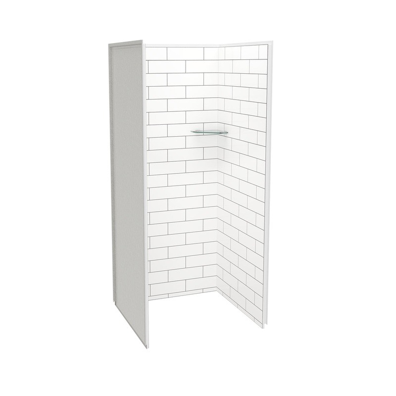MAAX 107479-301-526 Utile 3636 Composite Direct-to-Stud Three-Piece Alcove Shower Wall Kit in Metro Tux