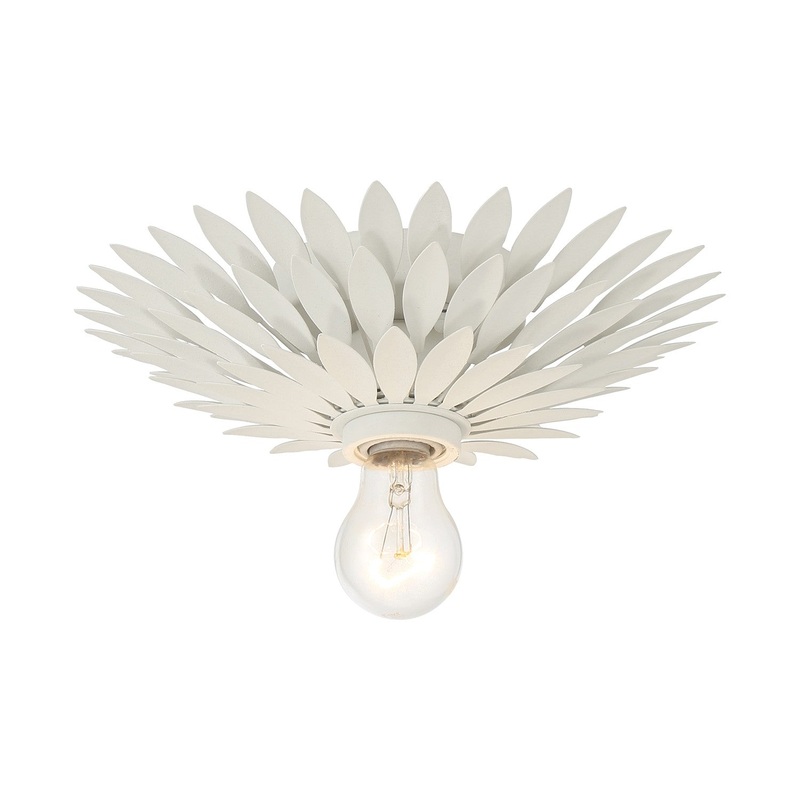 One Light Flush Mount from the Broche Collection in Matte White Finish by Crystorama