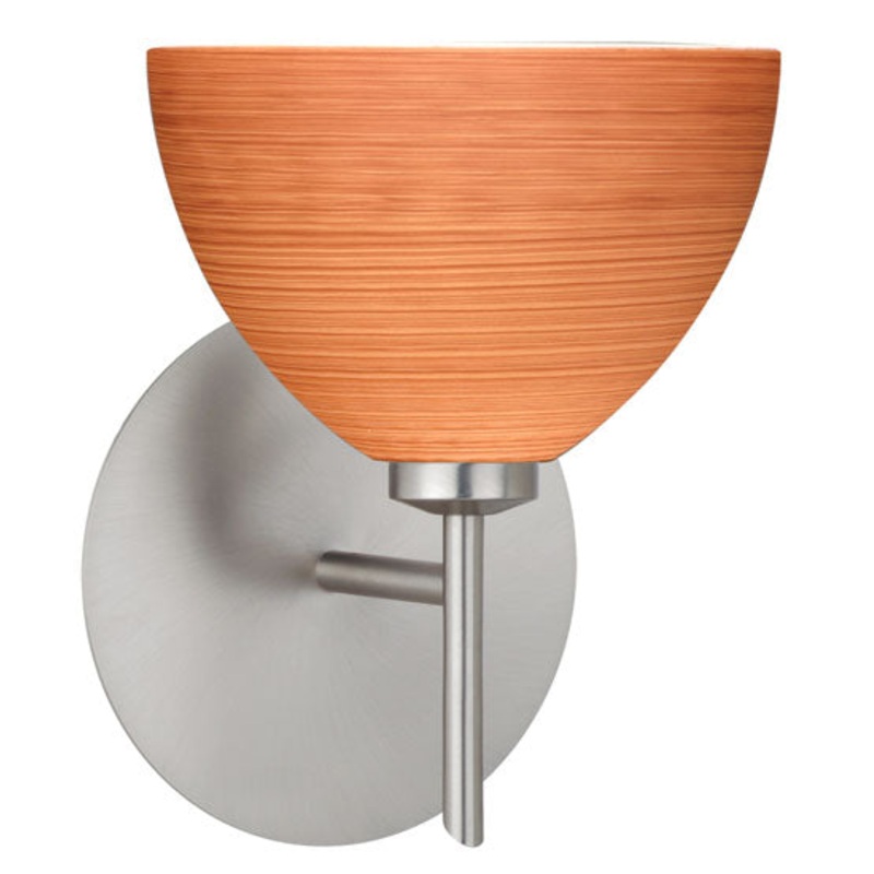One Light Wall Sconce from the Brella Collection in Satin Nickel Finish by Besa