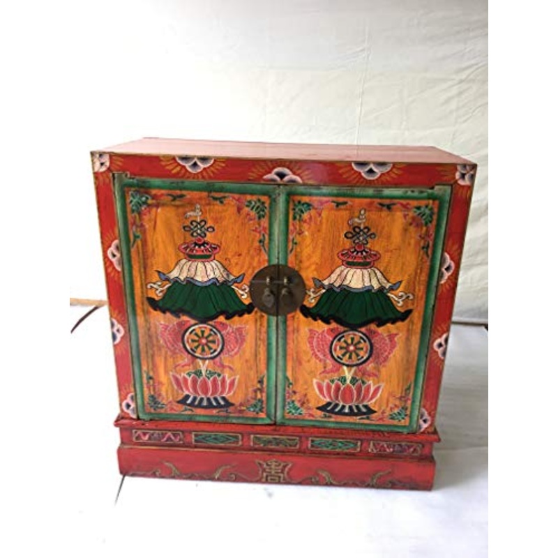 ts-ideen – Cassettiera cinese anticata, a 2 ante, 96 x 99 cm